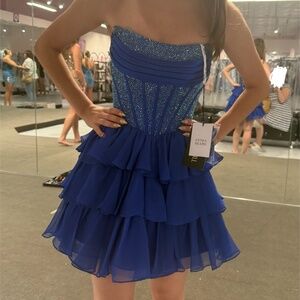 Sherri Hill Homecoming Dress 57404 Royal Blue Size 00